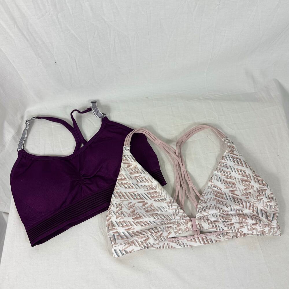 Victoria's Secret Sport Lot of 2 Sports Bras Women's Medium Pink Purple